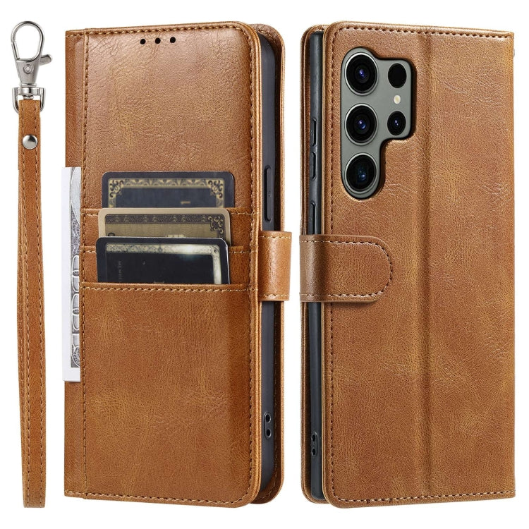 For Samsung Galaxy S24 Ultra 5G Simple 6-Card Wallet Leather Phone Case(Brown) - HoMEdemic™ 