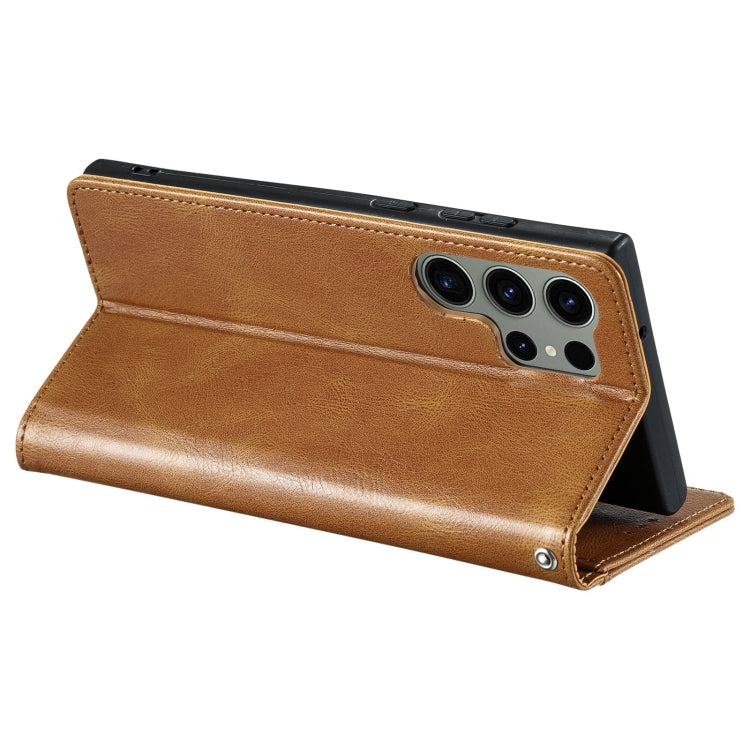 For Samsung Galaxy S24 Ultra 5G Simple 6-Card Wallet Leather Phone Case(Brown) - HoMEdemic™ 