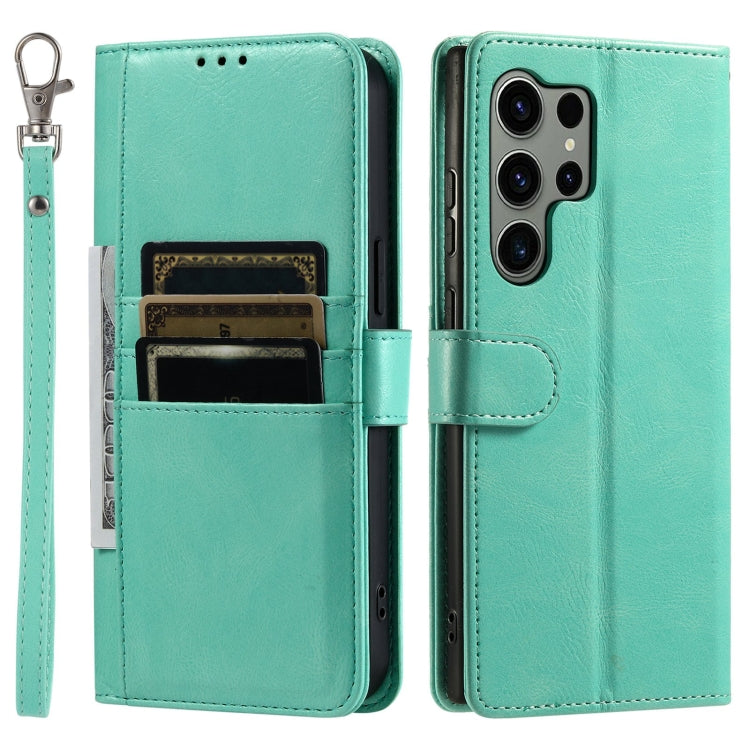 For Samsung Galaxy S24 Ultra 5G Simple 6-Card Wallet Leather Phone Case(Green) - HoMEdemic™ 