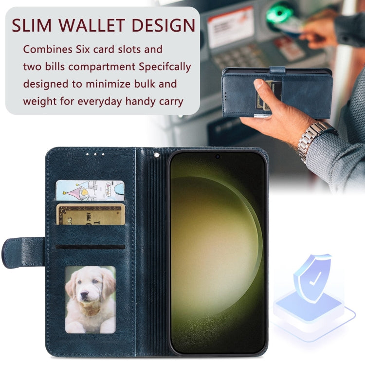 For Samsung Galaxy S24 Ultra 5G Simple 6-Card Wallet Leather Phone Case(Navy Blue) - HoMEdemic™ 