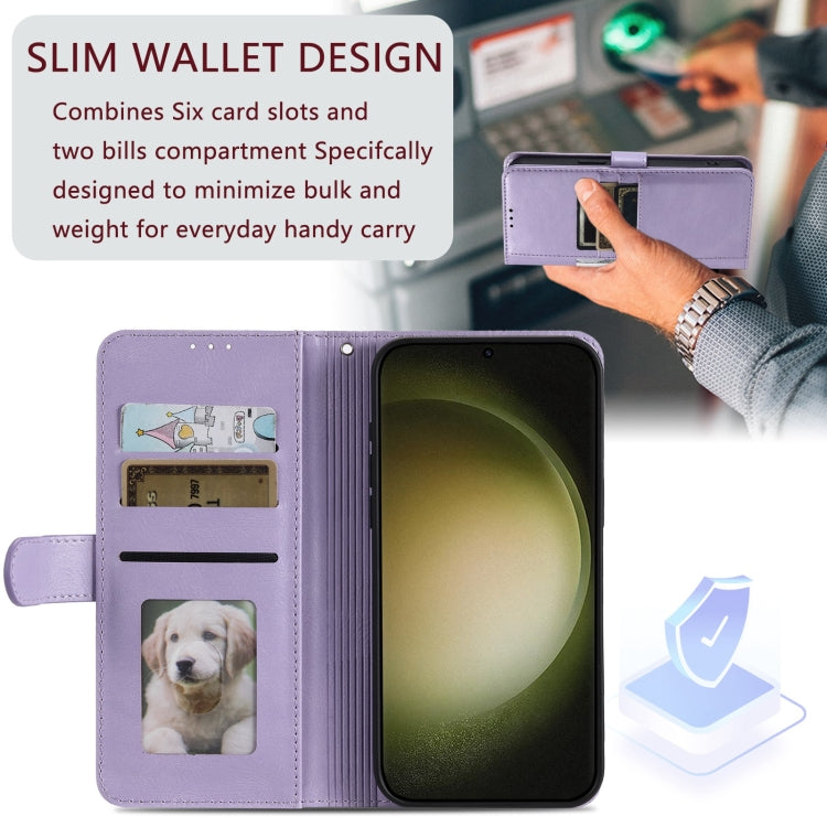 For Samsung Galaxy S24 Ultra 5G Simple 6-Card Wallet Leather Phone Case(Purple) - HoMEdemic™ 