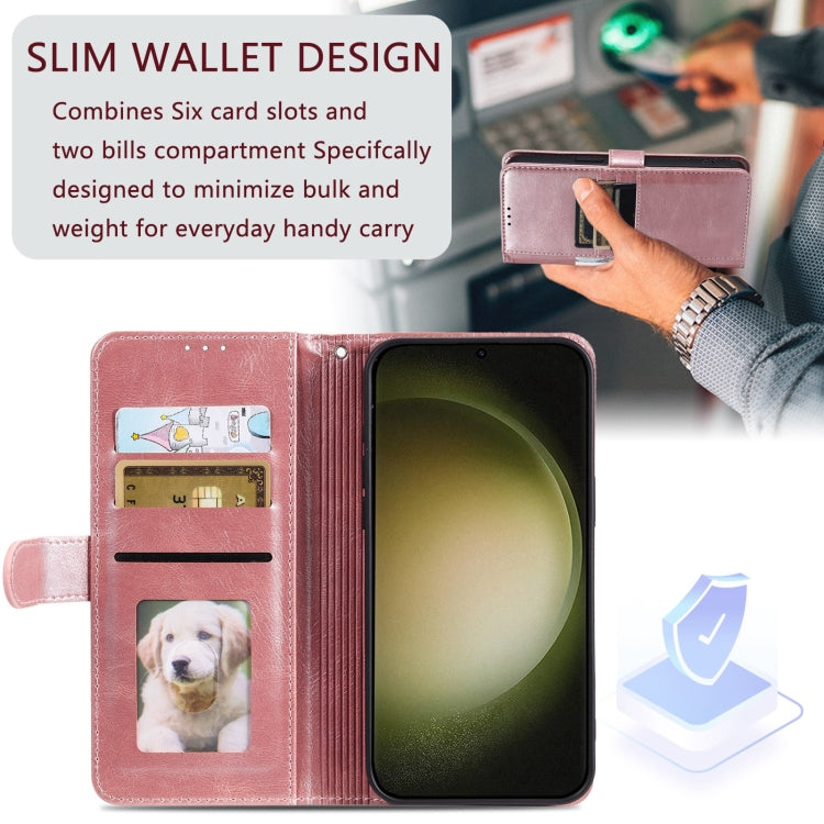 For Samsung Galaxy S24 Ultra 5G Simple 6-Card Wallet Leather Phone Case(Rose Gold) - HoMEdemic™ 