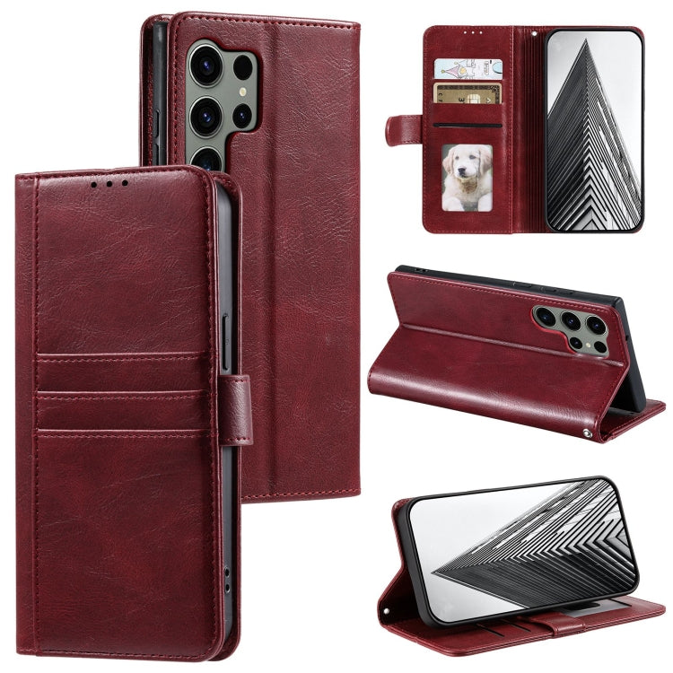 For Samsung Galaxy S24 Ultra 5G Simple 6-Card Wallet Leather Phone Case(Wine Red) - HoMEdemic™ 