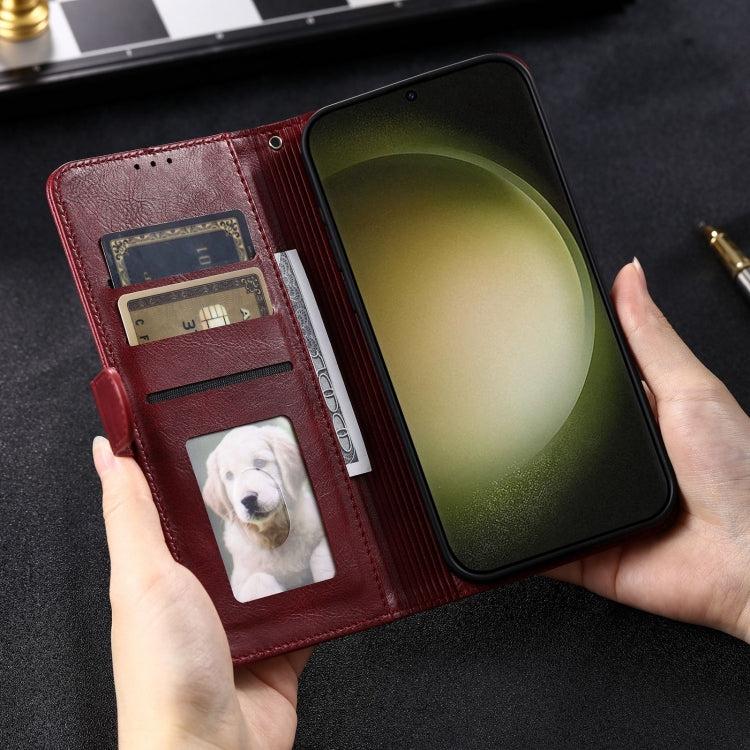 For Samsung Galaxy S24 Ultra 5G Simple 6-Card Wallet Leather Phone Case(Wine Red) - HoMEdemic™ 