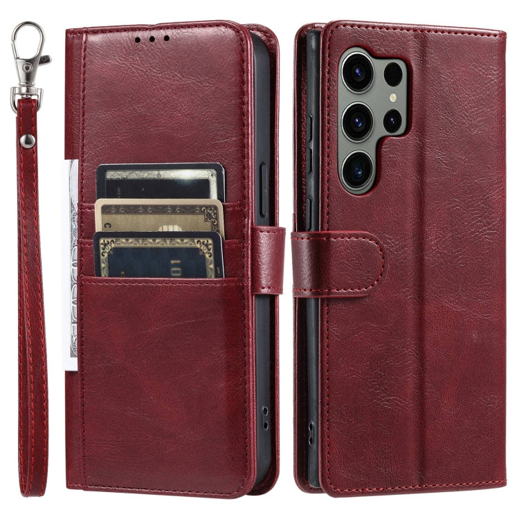 For Samsung Galaxy S24 Ultra 5G Simple 6-Card Wallet Leather Phone Case(Wine Red) - HoMEdemic™ 