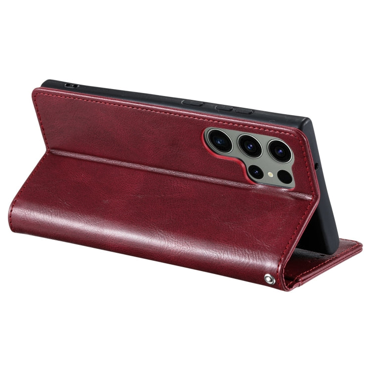 For Samsung Galaxy S24 Ultra 5G Simple 6-Card Wallet Leather Phone Case(Wine Red) - HoMEdemic™ 