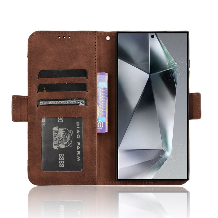 For Samsung Galaxy S24 Ultra 5G Skin Feel Calf Texture Card Slots Leather Phone Case(Brown) - HoMEdemic™ 