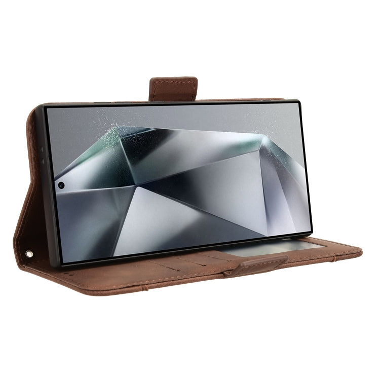For Samsung Galaxy S24 Ultra 5G Skin Feel Calf Texture Card Slots Leather Phone Case(Brown) - HoMEdemic™ 