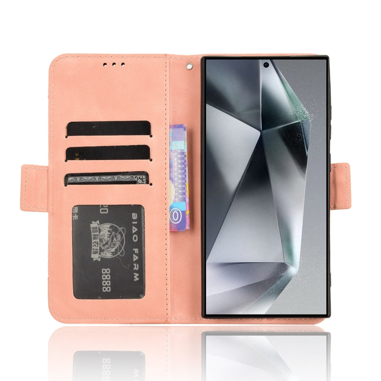 For Samsung Galaxy S24 Ultra 5G Skin Feel Calf Texture Card Slots Leather Phone Case(Pink) - HoMEdemic™ 