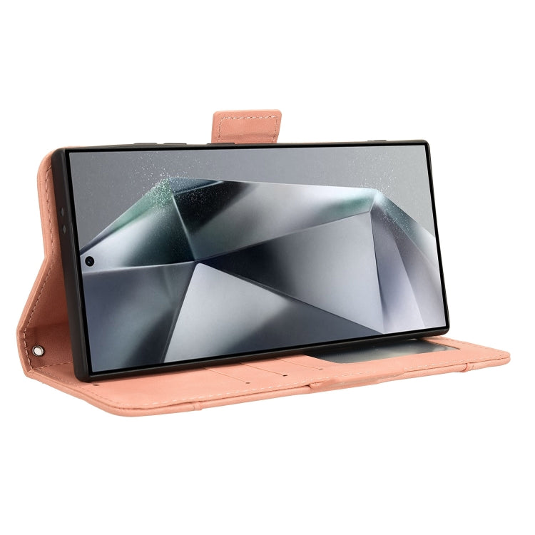 For Samsung Galaxy S24 Ultra 5G Skin Feel Calf Texture Card Slots Leather Phone Case(Pink) - HoMEdemic™ 
