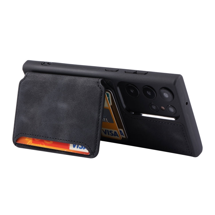 For Samsung Galaxy S24 Ultra 5G Skin Feel Dream RFID Anti-theft PU Card Bag Phone Case(Black) - HoMEdemic™ 