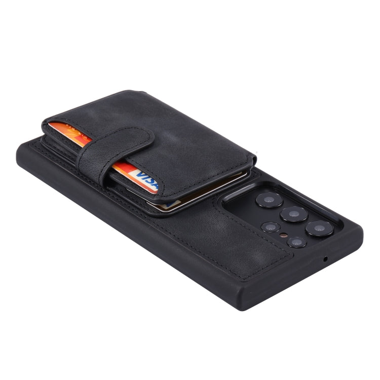 For Samsung Galaxy S24 Ultra 5G Skin Feel Dream RFID Anti-theft PU Card Bag Phone Case(Black) - HoMEdemic™ 