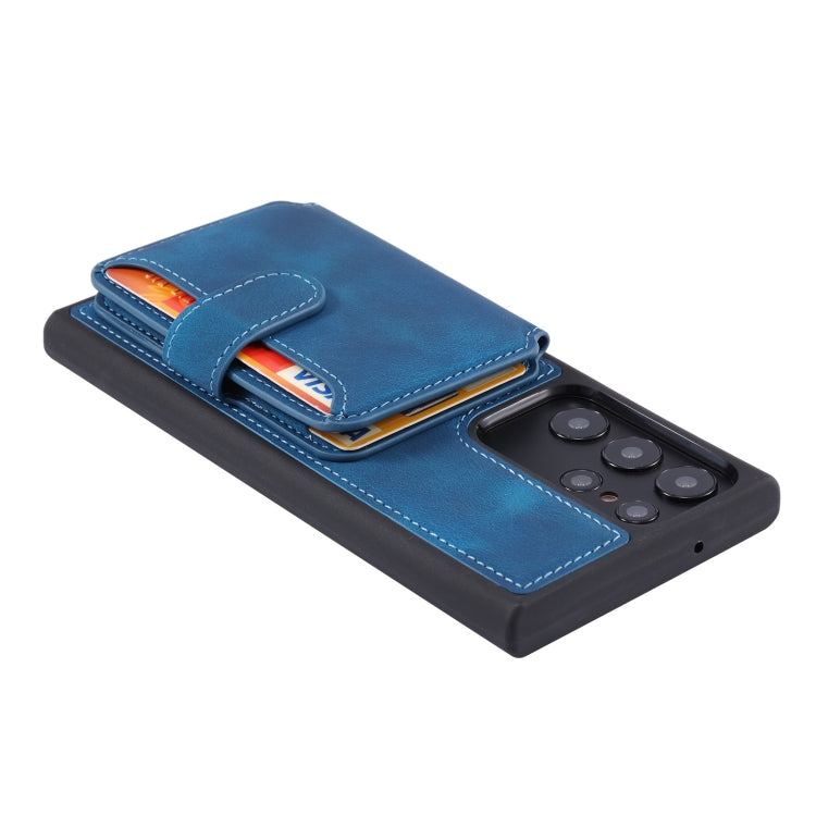 For Samsung Galaxy S24 Ultra 5G Skin Feel Dream RFID Anti-theft PU Card Bag Phone Case(Peacock Blue) - HoMEdemic™ 