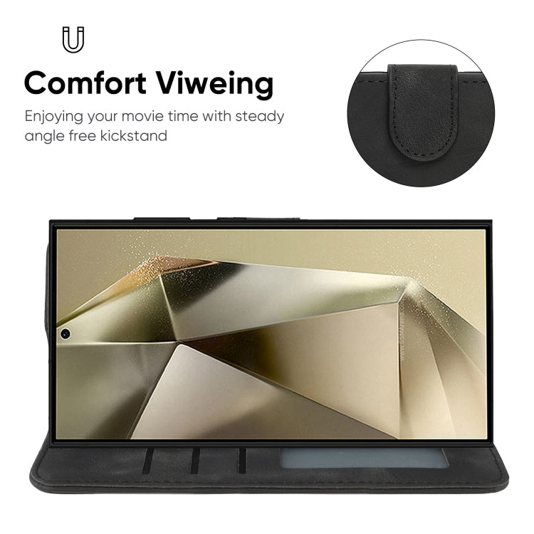 For Samsung Galaxy S24 Ultra 5G Skin Feel Geometric Lines Leather Phone Case(Black) - HoMEdemic™ 