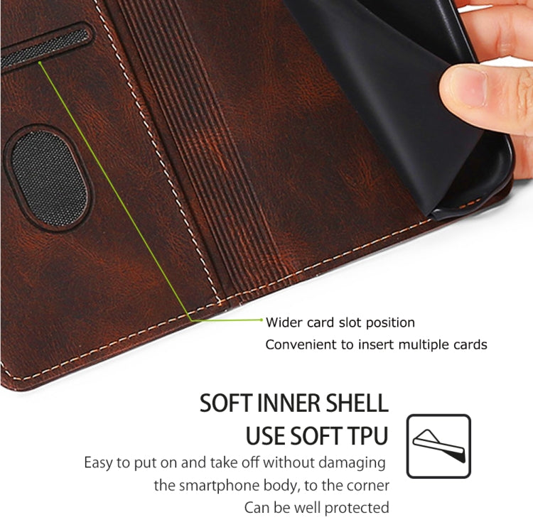 For Samsung Galaxy S24 Ultra 5G Skin Feel Magnetic Buckle Leather Phone Case(Brown) - HoMEdemic™ 