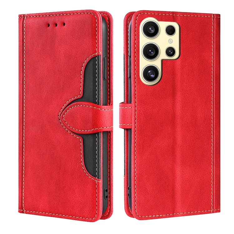 For Samsung Galaxy S24 Ultra 5G Skin Feel Magnetic Buckle Leather Phone Case(Red) - HoMEdemic™ 