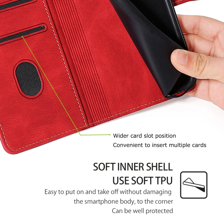 For Samsung Galaxy S24 Ultra 5G Skin Feel Magnetic Buckle Leather Phone Case(Red) - HoMEdemic™ 