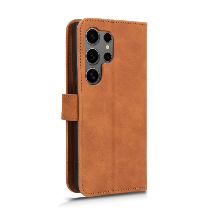 For Samsung Galaxy S24 Ultra 5G Skin Feel Magnetic Flip Leather Phone Case(Brown) - HoMEdemic™ 