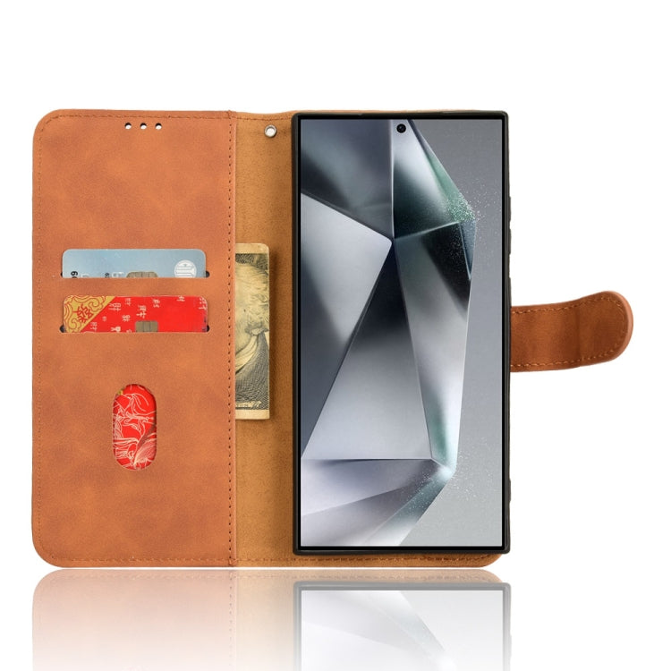 For Samsung Galaxy S24 Ultra 5G Skin Feel Magnetic Flip Leather Phone Case(Brown) - HoMEdemic™ 