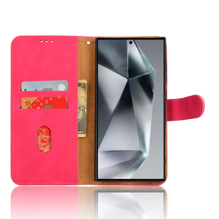 For Samsung Galaxy S24 Ultra 5G Skin Feel Magnetic Flip Leather Phone Case(Rose Red) - HoMEdemic™ 