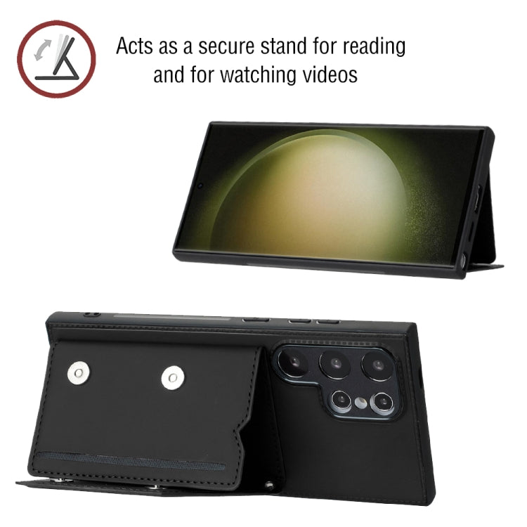 For Samsung Galaxy S24 Ultra 5G Skin Feel PU + TPU + PC Card Slots Phone Case(Black) - HoMEdemic™ 