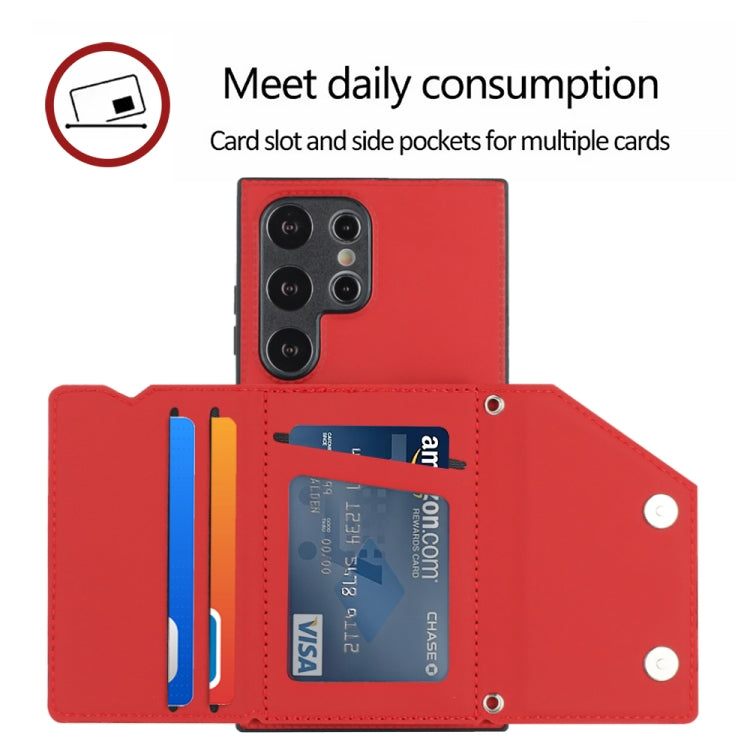 For Samsung Galaxy S24 Ultra 5G Skin Feel PU + TPU + PC Card Slots Phone Case(Red) - HoMEdemic™ 