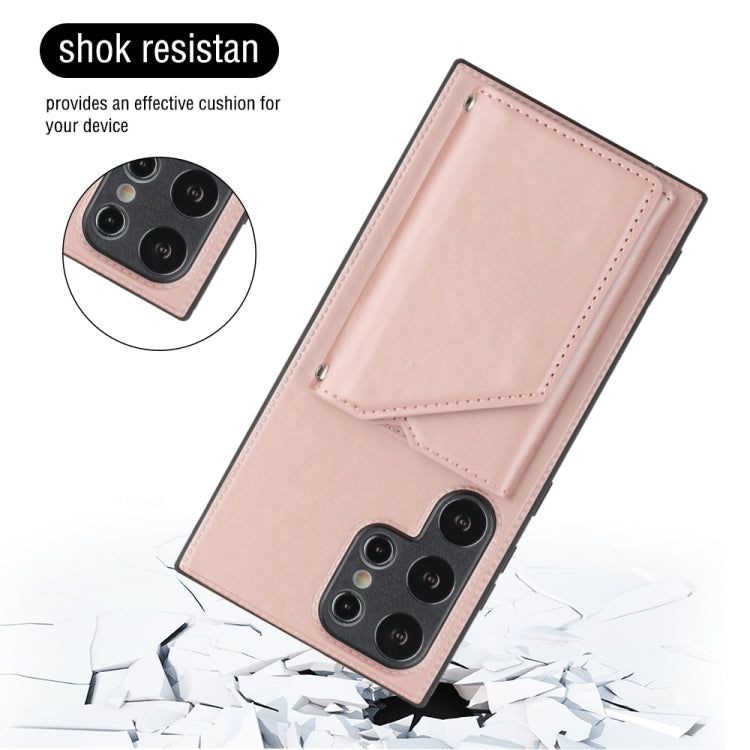 For Samsung Galaxy S24 Ultra 5G Skin Feel PU + TPU + PC Card Slots Phone Case(Rose Gold) - HoMEdemic™ 