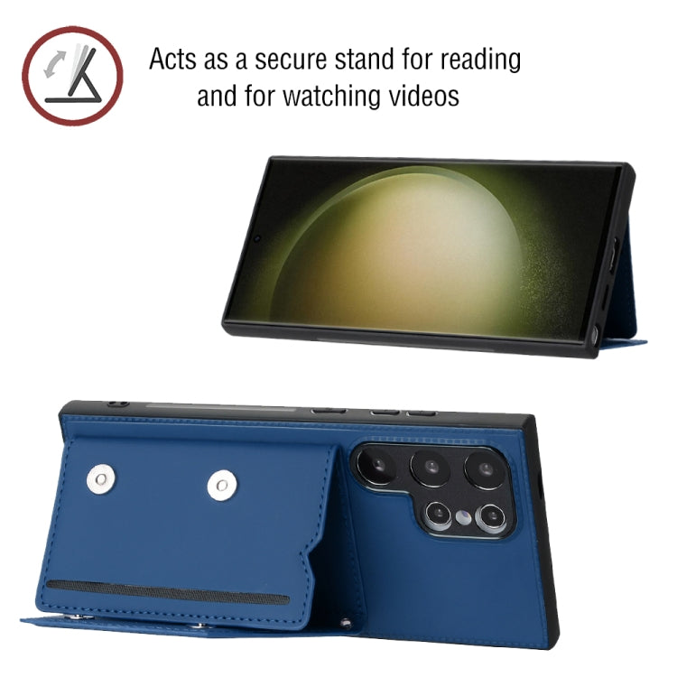 For Samsung Galaxy S24 Ultra 5G Skin Feel PU + TPU + PC Card Slots Phone Case(Royal Blue) - HoMEdemic™ 