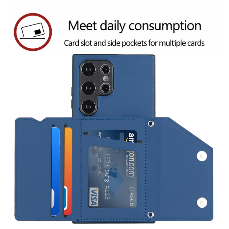 For Samsung Galaxy S24 Ultra 5G Skin Feel PU + TPU + PC Card Slots Phone Case(Royal Blue) - HoMEdemic™ 