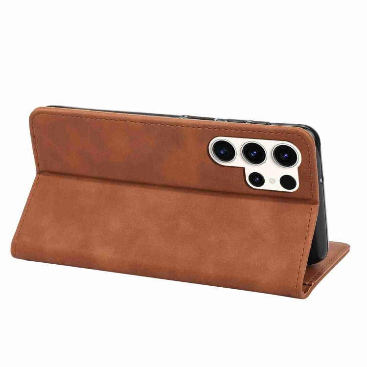 For Samsung Galaxy S24 Ultra 5G Skin Feel Splicing Leather Phone Case(Brown) - HoMEdemic™ 