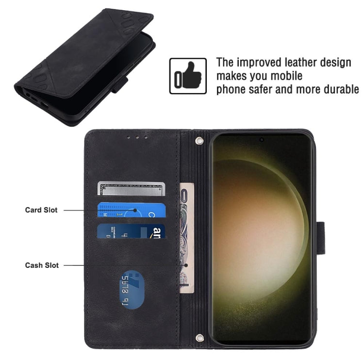 For Samsung Galaxy S24 Ultra 5G Skin-feel Embossed Leather Phone Case(Black) - HoMEdemic™ 
