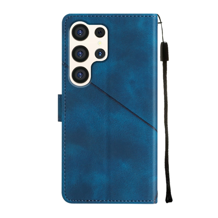 For Samsung Galaxy S24 Ultra 5G Skin-feel Embossed Leather Phone Case(Blue) - HoMEdemic™ 