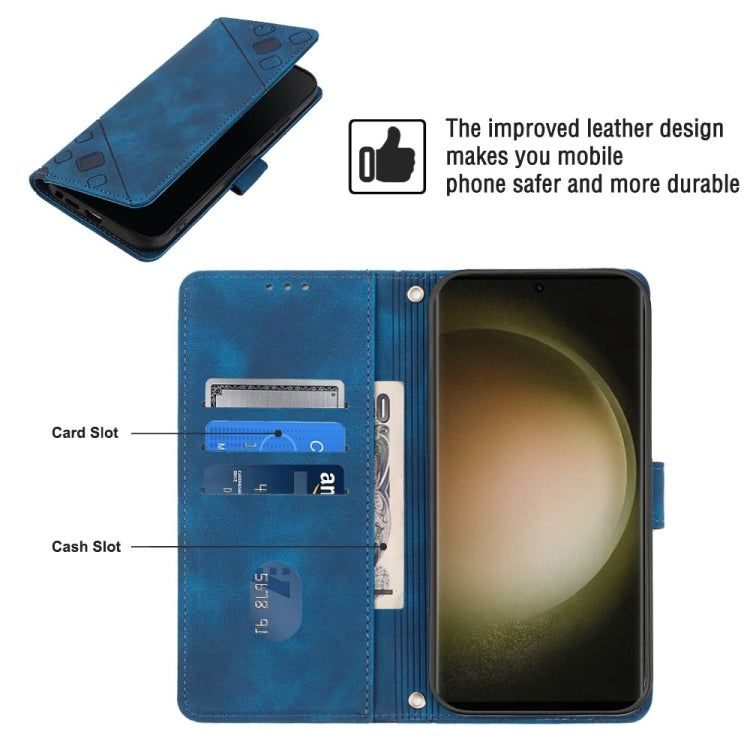 For Samsung Galaxy S24 Ultra 5G Skin-feel Embossed Leather Phone Case(Blue) - HoMEdemic™ 