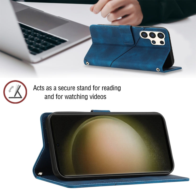 For Samsung Galaxy S24 Ultra 5G Skin-feel Embossed Leather Phone Case(Blue) - HoMEdemic™ 