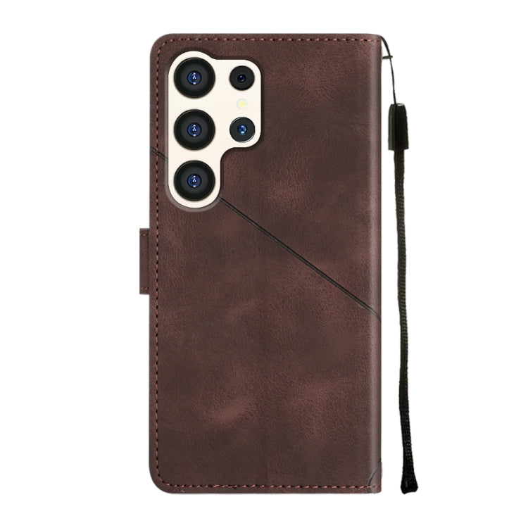 For Samsung Galaxy S24 Ultra 5G Skin-feel Embossed Leather Phone Case(Brown) - HoMEdemic™ 