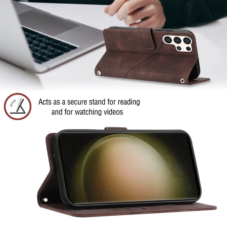 For Samsung Galaxy S24 Ultra 5G Skin-feel Embossed Leather Phone Case(Brown) - HoMEdemic™ 