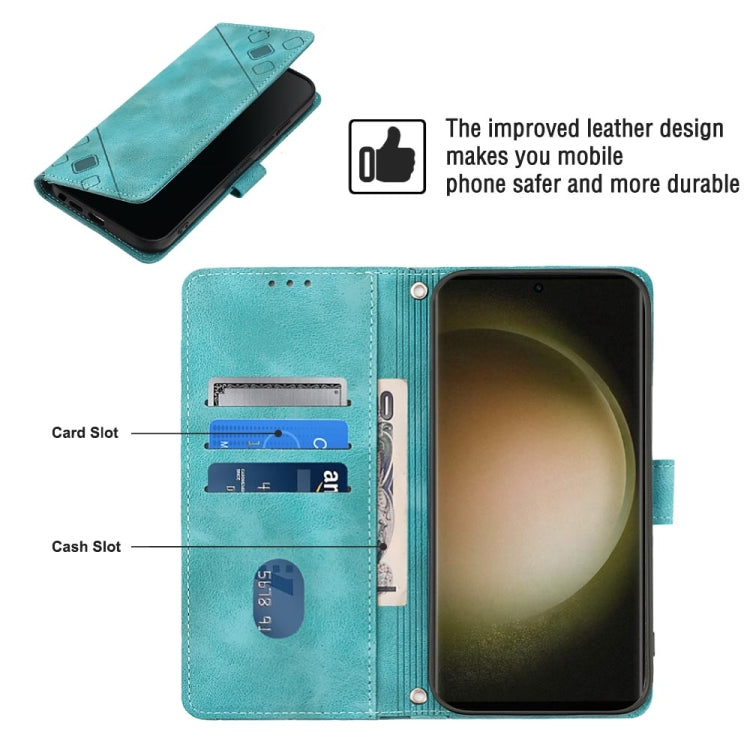 For Samsung Galaxy S24 Ultra 5G Skin-feel Embossed Leather Phone Case(Green) - HoMEdemic™ 