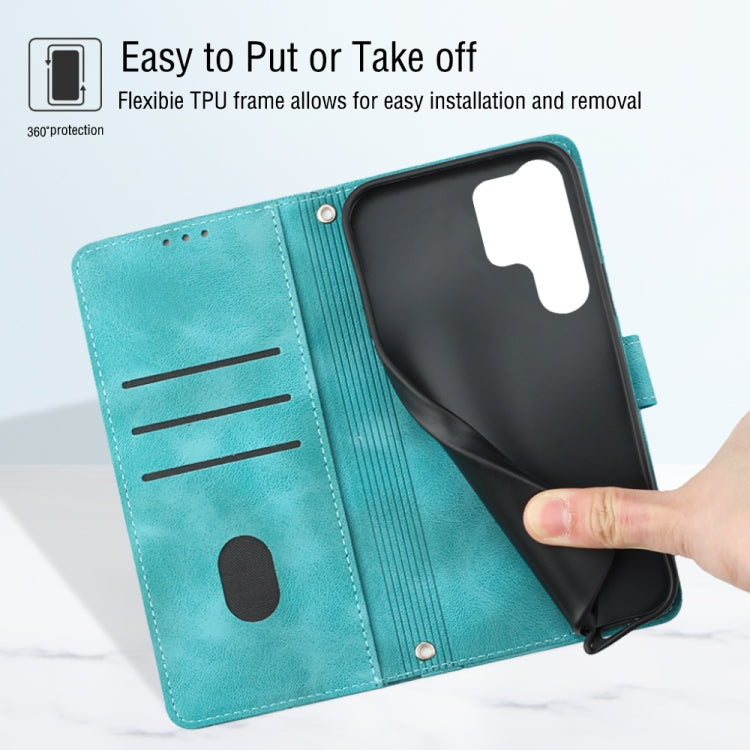 For Samsung Galaxy S24 Ultra 5G Skin-feel Embossed Leather Phone Case(Green) - HoMEdemic™ 