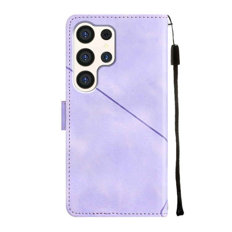 For Samsung Galaxy S24 Ultra 5G Skin-feel Embossed Leather Phone Case(Light Purple) - HoMEdemic™ 