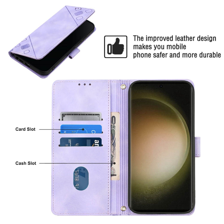 For Samsung Galaxy S24 Ultra 5G Skin-feel Embossed Leather Phone Case(Light Purple) - HoMEdemic™ 