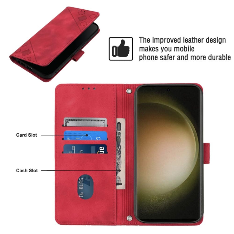 For Samsung Galaxy S24 Ultra 5G Skin-feel Embossed Leather Phone Case(Red) - HoMEdemic™ 