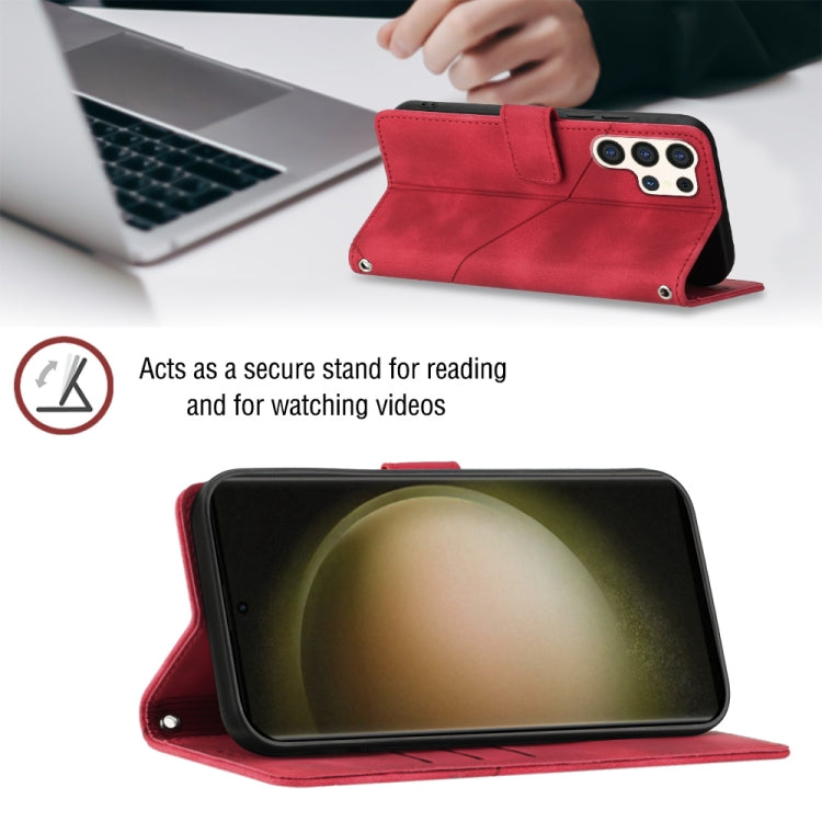 For Samsung Galaxy S24 Ultra 5G Skin-feel Embossed Leather Phone Case(Red) - HoMEdemic™ 