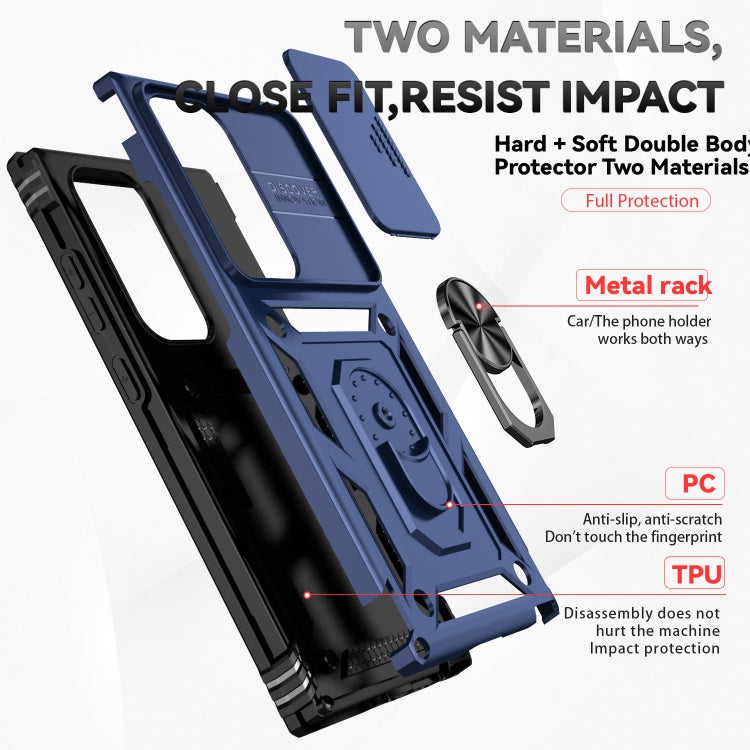 For Samsung Galaxy S24 Ultra 5G Sliding Camshield Holder Phone Case(Blue) - HoMEdemic™ 