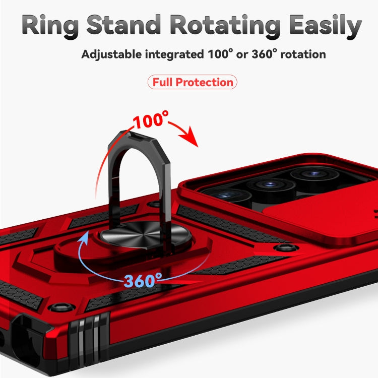 For Samsung Galaxy S24 Ultra 5G Sliding Camshield Holder Phone Case(Red) - HoMEdemic™ 