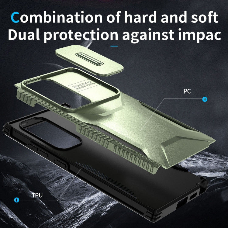 For Samsung Galaxy S24 Ultra 5G Sliding Camshield Phone Case(Alpine Green) - HoMEdemic™ 