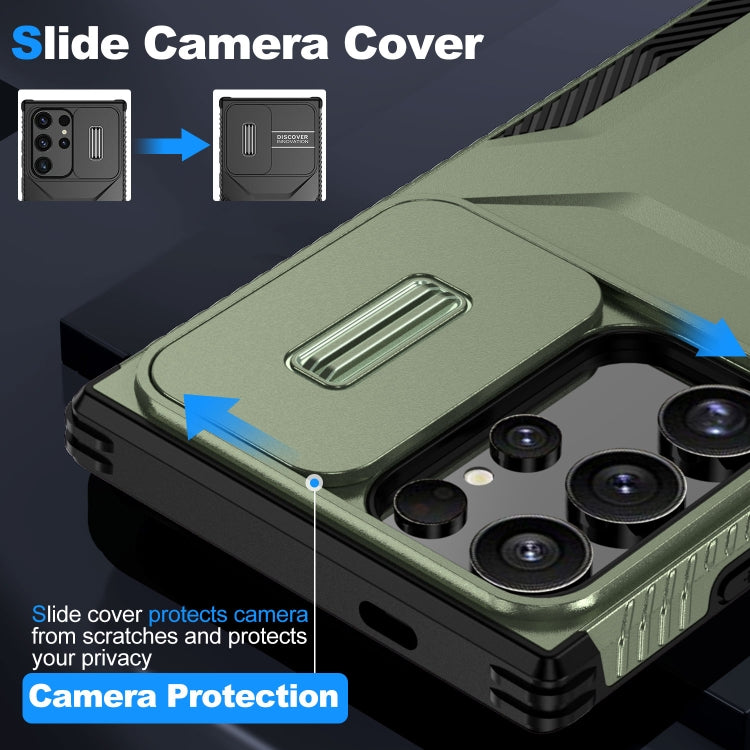 For Samsung Galaxy S24 Ultra 5G Sliding Camshield Phone Case(Alpine Green) - HoMEdemic™ 