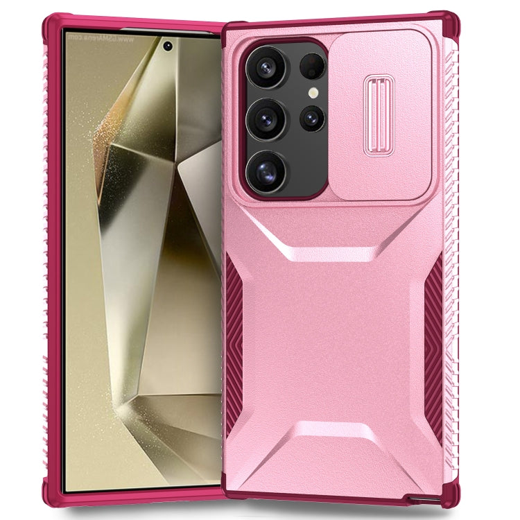 For Samsung Galaxy S24 Ultra 5G Sliding Camshield Phone Case(Pink + Rose Red) - HoMEdemic™ 