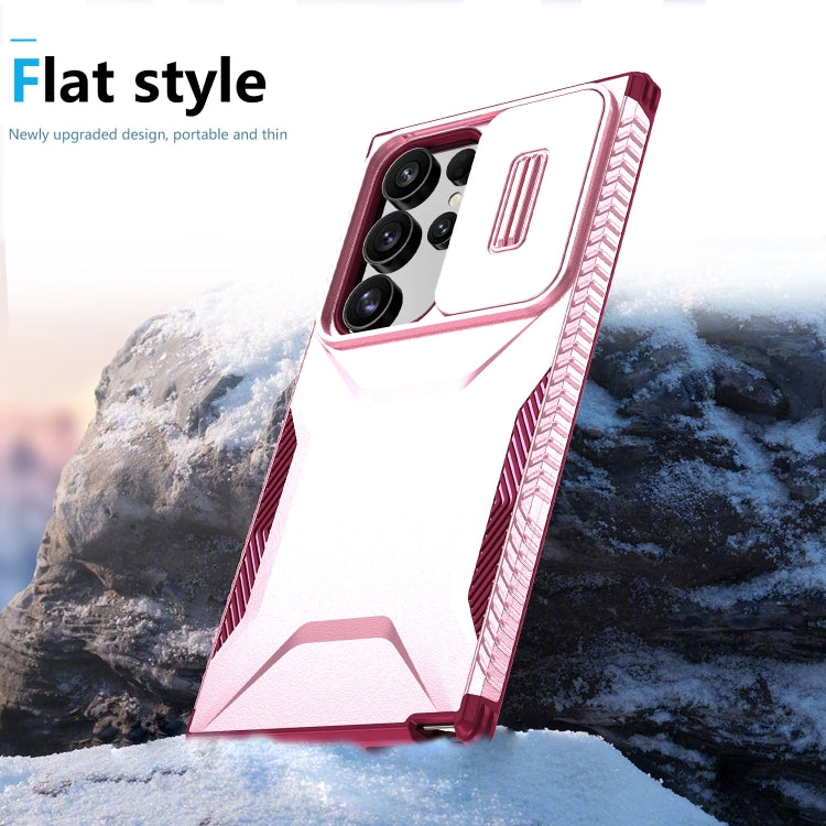 For Samsung Galaxy S24 Ultra 5G Sliding Camshield Phone Case(Pink + Rose Red) - HoMEdemic™ 