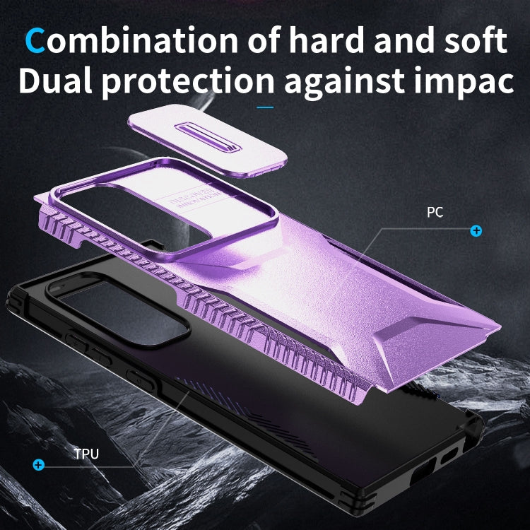 For Samsung Galaxy S24 Ultra 5G Sliding Camshield Phone Case(Purple) - HoMEdemic™ 