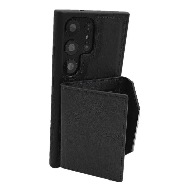 For Samsung Galaxy S24 Ultra 5G Solid Color Metal Buckle Card Slots Bag Phone Case(Black) - HoMEdemic™ 